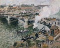 the pont boieldieu rouen damp weather 1896 Camille Pissarro
